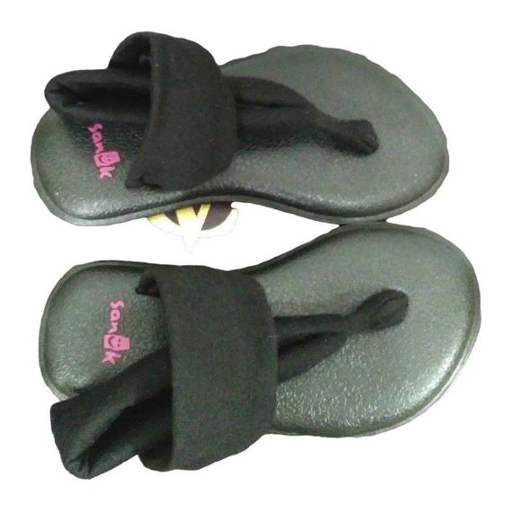 NWOB Sanuk Sandals Black Kids 9-10 2-3 years - Picture 2 of 5
